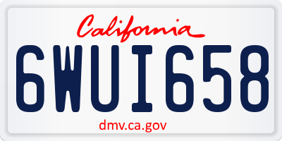 CA license plate 6WUI658