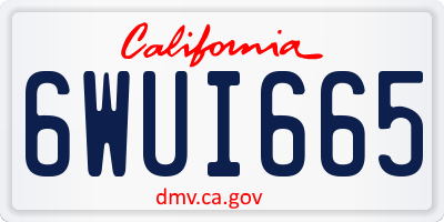 CA license plate 6WUI665