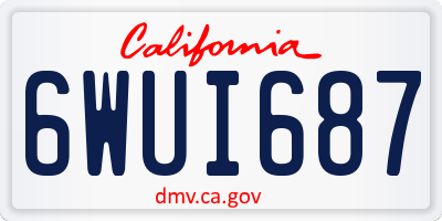 CA license plate 6WUI687