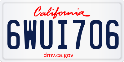 CA license plate 6WUI706