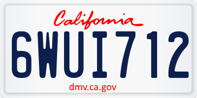 CA license plate 6WUI712