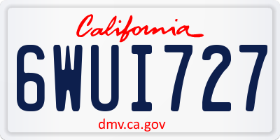 CA license plate 6WUI727