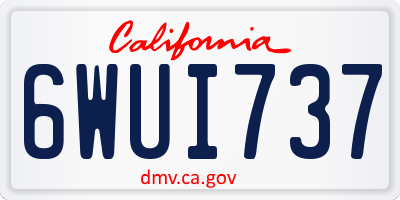 CA license plate 6WUI737