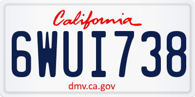 CA license plate 6WUI738