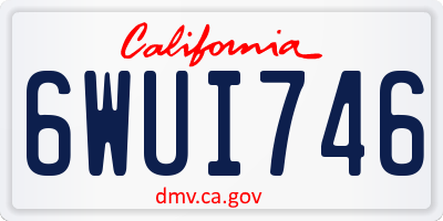 CA license plate 6WUI746