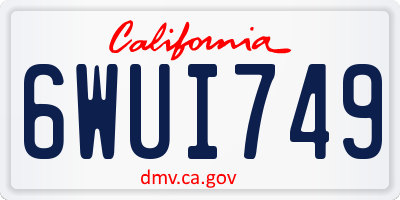 CA license plate 6WUI749