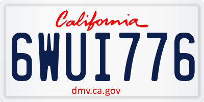 CA license plate 6WUI776