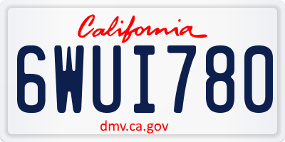 CA license plate 6WUI780