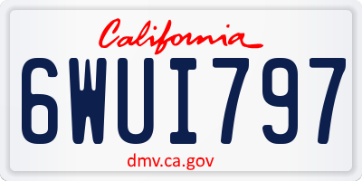 CA license plate 6WUI797