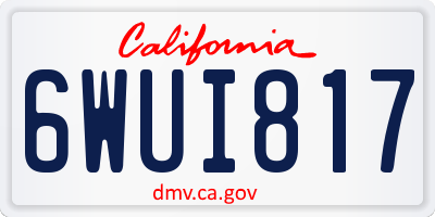 CA license plate 6WUI817