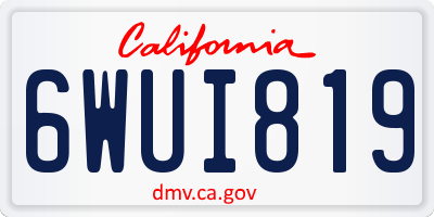 CA license plate 6WUI819