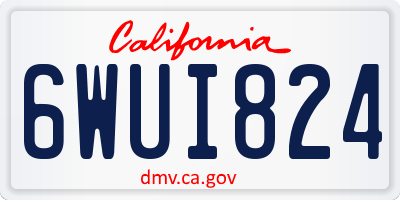 CA license plate 6WUI824