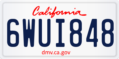 CA license plate 6WUI848
