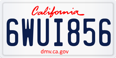 CA license plate 6WUI856