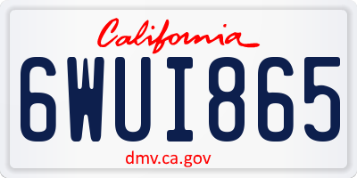 CA license plate 6WUI865