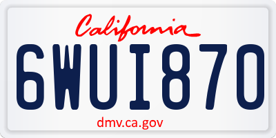 CA license plate 6WUI870