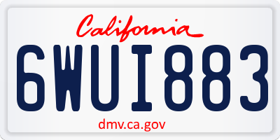 CA license plate 6WUI883