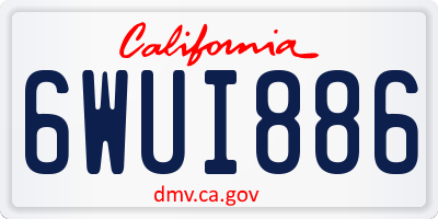CA license plate 6WUI886
