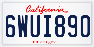 CA license plate 6WUI890