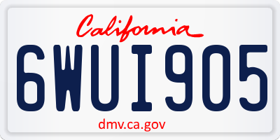 CA license plate 6WUI905