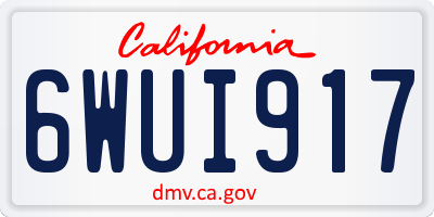 CA license plate 6WUI917