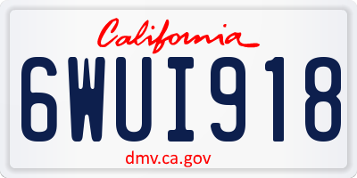 CA license plate 6WUI918