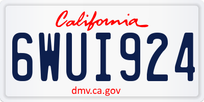 CA license plate 6WUI924