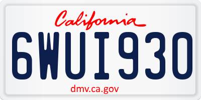 CA license plate 6WUI930