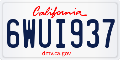 CA license plate 6WUI937