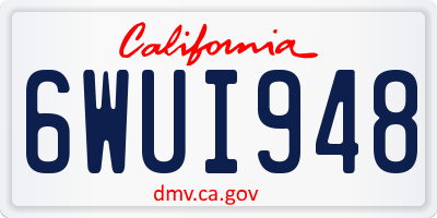 CA license plate 6WUI948