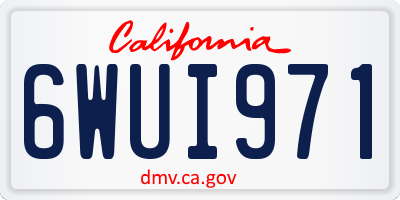 CA license plate 6WUI971