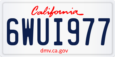 CA license plate 6WUI977