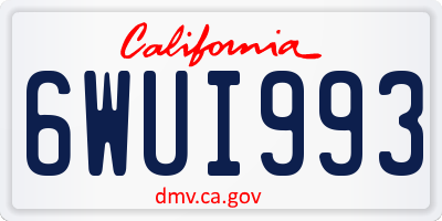 CA license plate 6WUI993