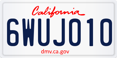 CA license plate 6WUJ010