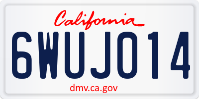 CA license plate 6WUJ014
