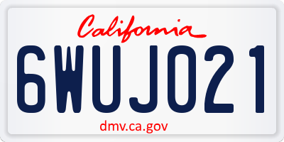 CA license plate 6WUJ021