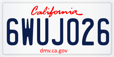 CA license plate 6WUJ026