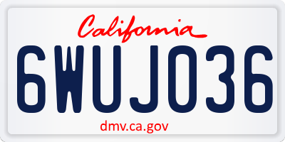 CA license plate 6WUJ036