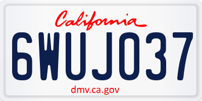 CA license plate 6WUJ037