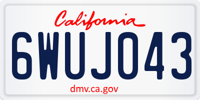 CA license plate 6WUJ043