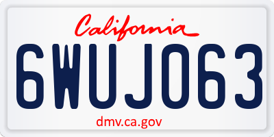 CA license plate 6WUJ063