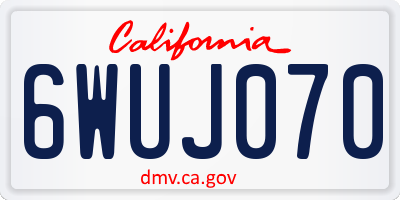 CA license plate 6WUJ070