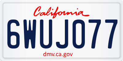 CA license plate 6WUJ077