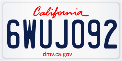 CA license plate 6WUJ092