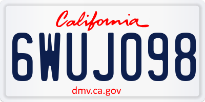 CA license plate 6WUJ098