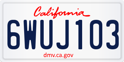 CA license plate 6WUJ103
