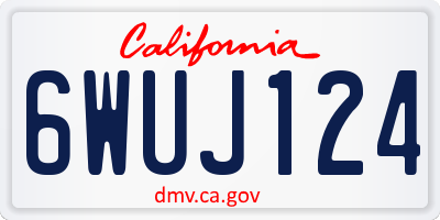CA license plate 6WUJ124