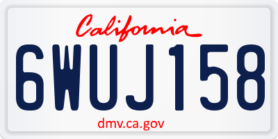 CA license plate 6WUJ158