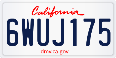 CA license plate 6WUJ175