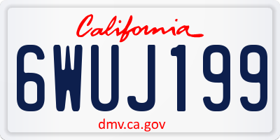 CA license plate 6WUJ199